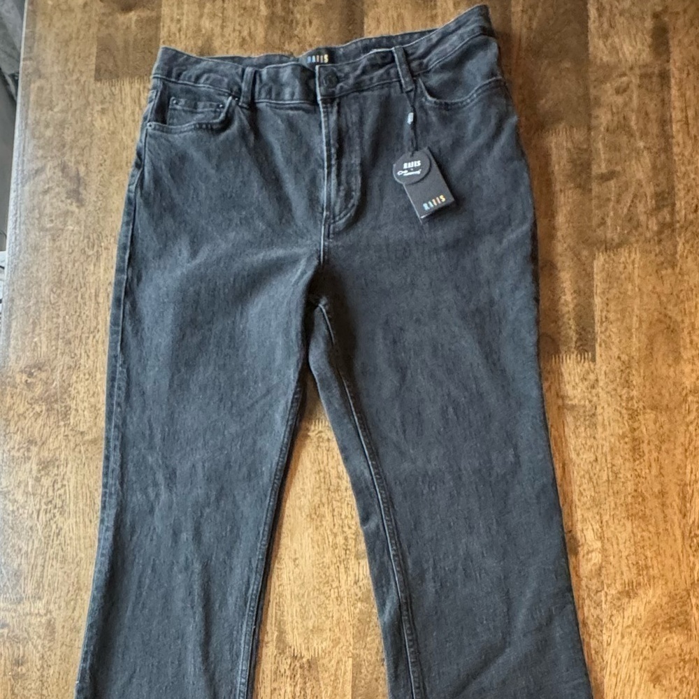 Rails The Sunset High Rise Slim Flare Black Jeans Size 32 - Picture 3 of 14